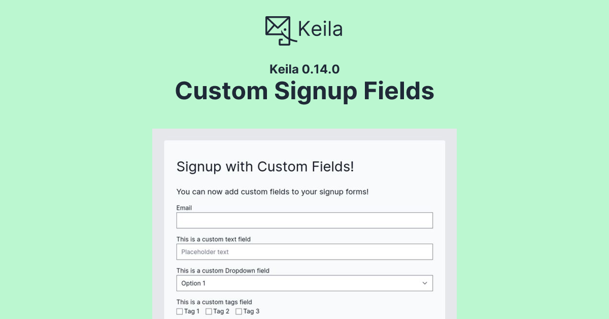 Custom Signup Fields - Keila